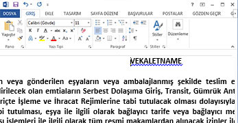 Vekaletname Örneği